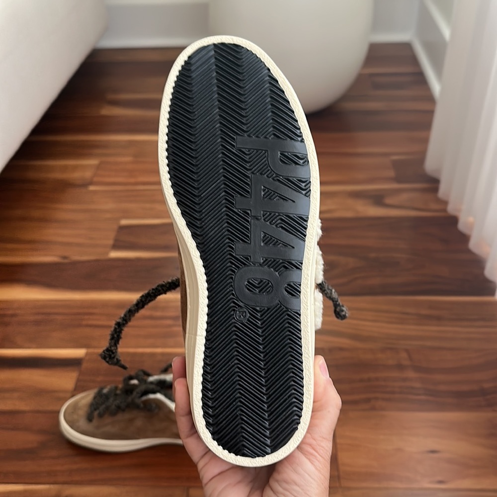 P448 JOHN BROWN NUBUCK SUEDE W/FAUX FLEECE LACE SNEAKERS SIZE 38 NEVER WORN - Picture 8 of 15